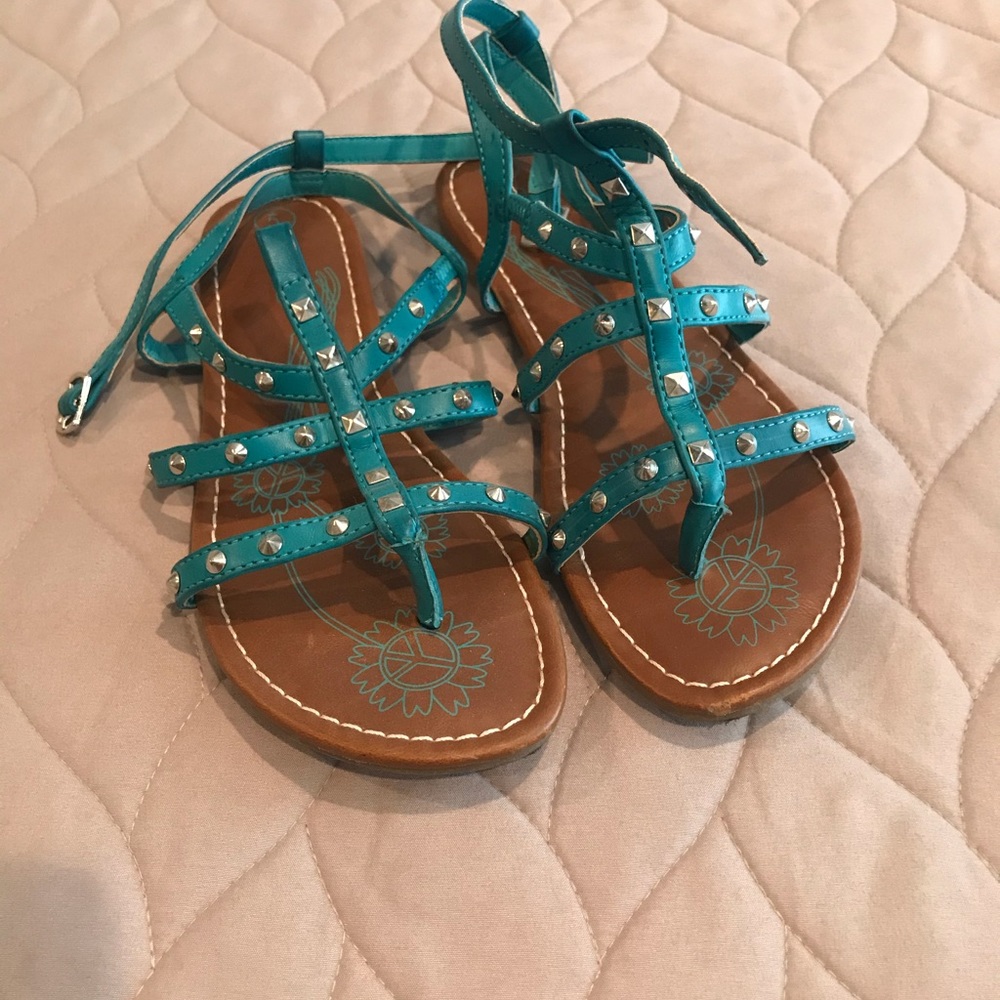 Turquoise Gladiator Sandals